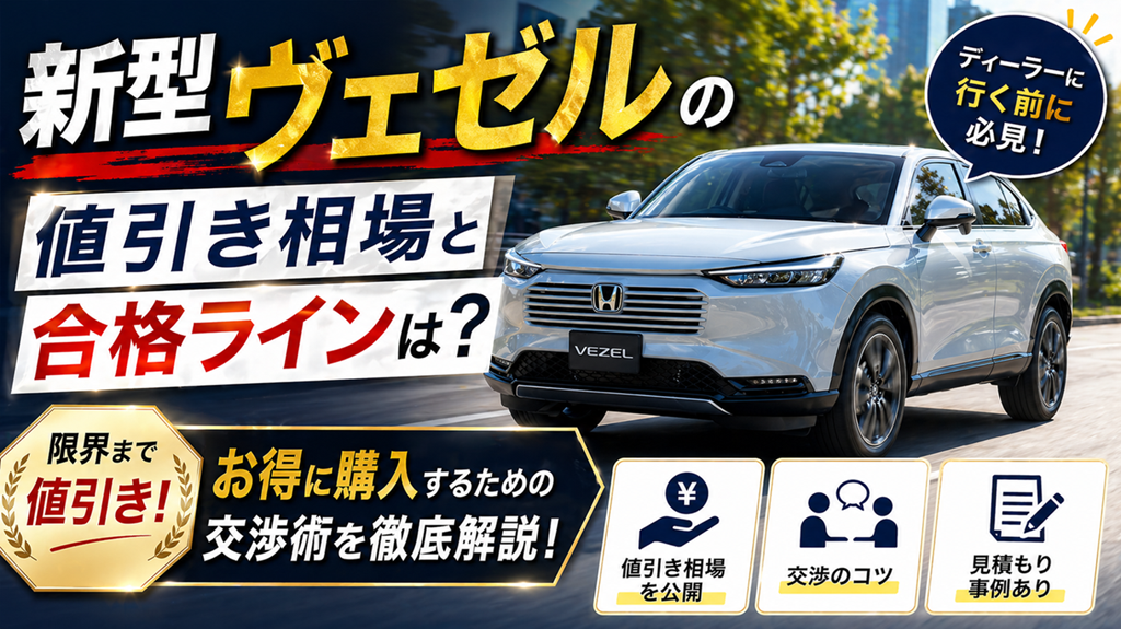 新型ヴェゼルの値引き相場・限界2026年版！キャンペーンで50万円引き？